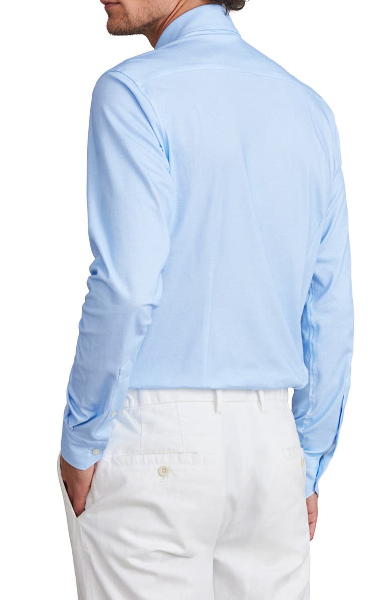 Emanuel Berg 4Flex Stretch Modern Fit Light Blue Check Knit Dress Shirt, Alternate, color, Light Blue Pastel