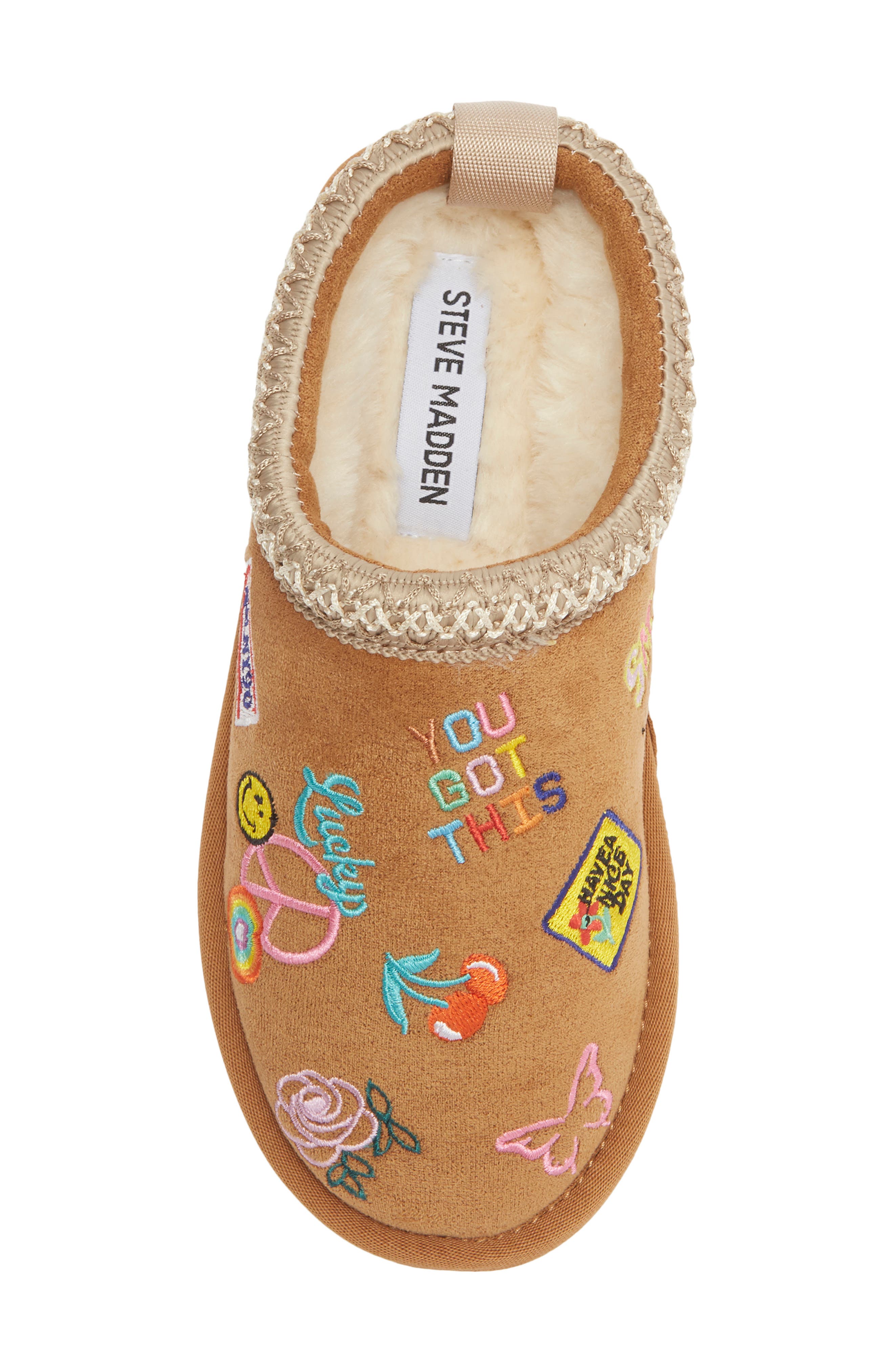 Steve Madden Kids' JSelenae Faux Fur Lined Slipper, Alternate, color, Cognac Multi