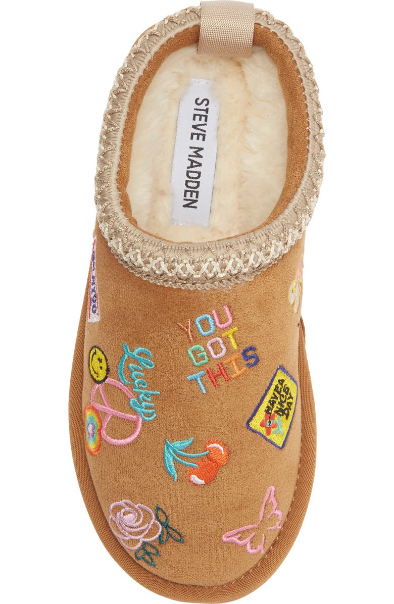 Steve Madden Kids' JSelenae Faux Fur Lined Slipper, Alternate, color, Cognac Multi