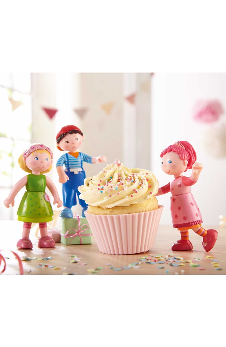 HABA Little Friends Lilli - 4" Dollhouse Toy Figure with Pink Hair, Alternate, color, Pink Multi