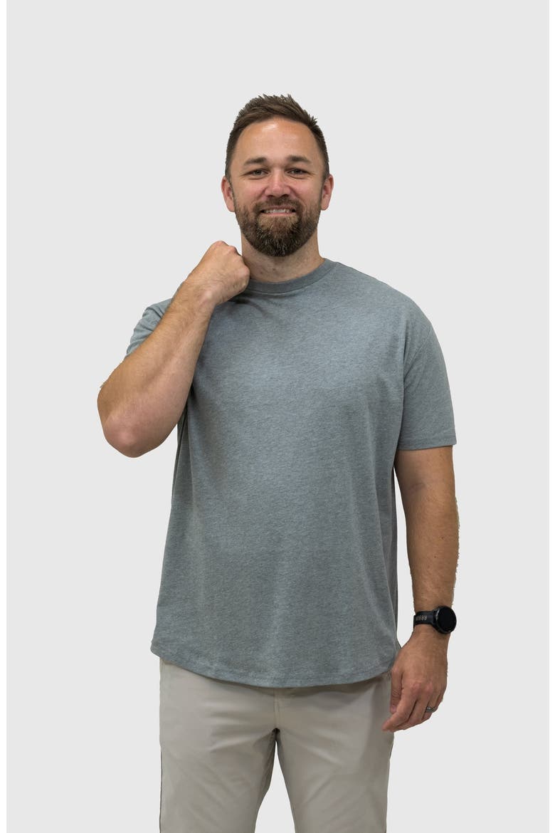 Curved Hem Crew Neck T-Shirt, Main, color, Heather Gray