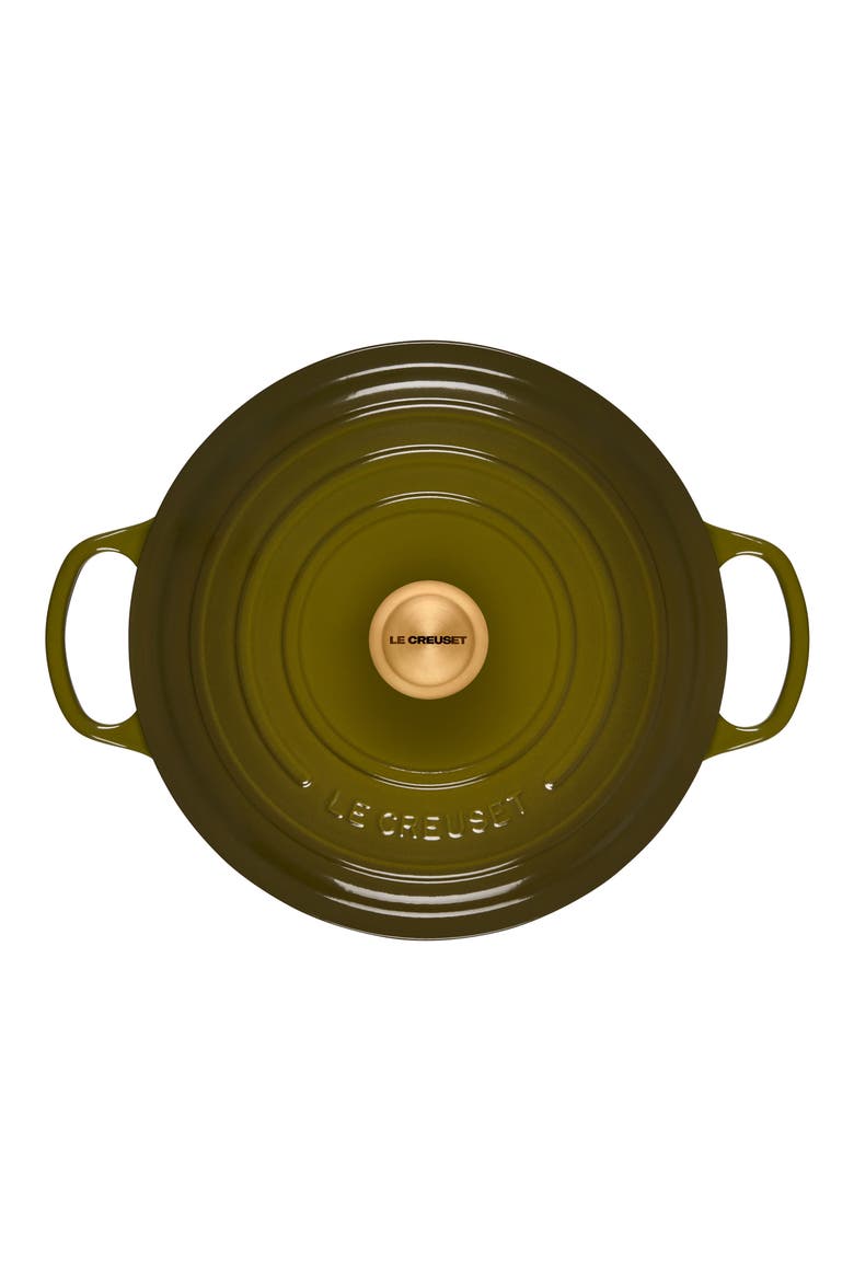 Signature 7.25-Quart Round Enamel Cast Iron Dutch Oven, Alternate, color, OLIVE