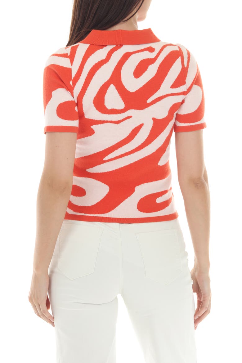 Abstract Knit Polo, Alternate, color, ORANGE
