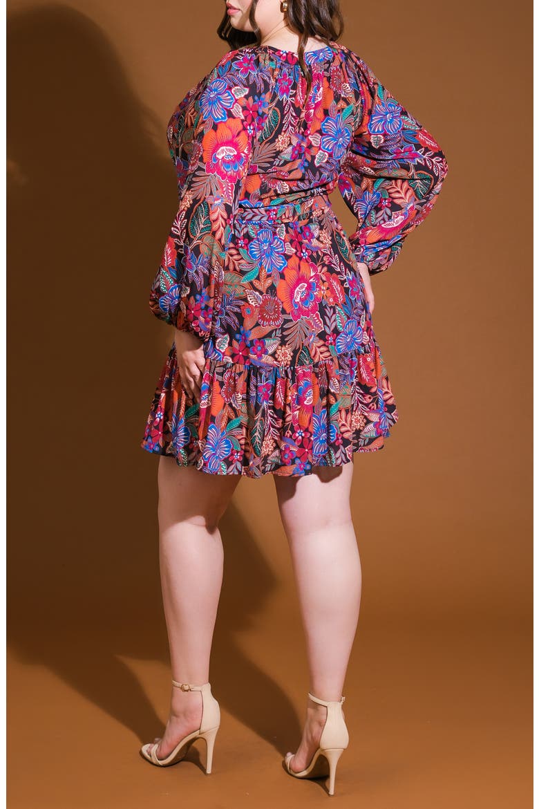 Long Sleeve Babydoll Shirtdress, Alternate, color, BLACK