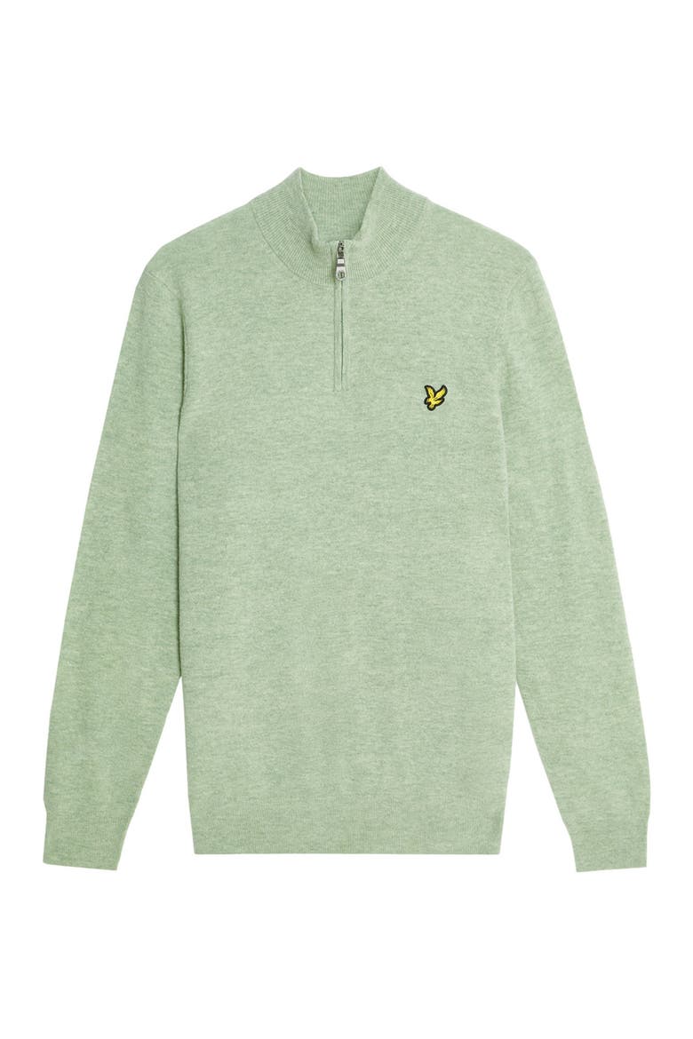 Lambswool Blend Quarter Zip Sweater, Alternate, color, Cold Mint Marl