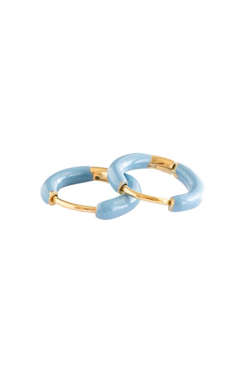 Enamel Hoop Earrings