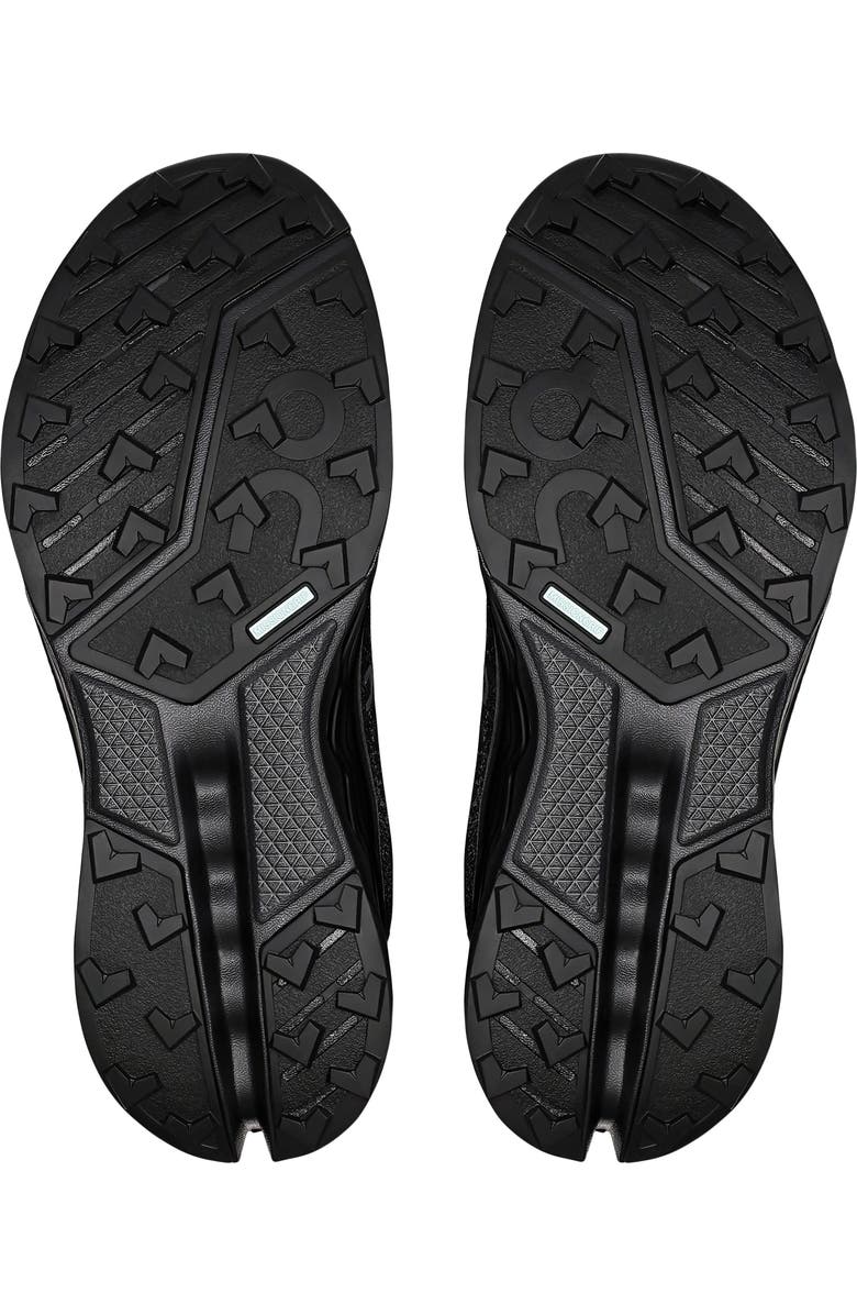 On Cloudsurfer Trail 2 Waterproof Trail Running Shoe, Alternate, color, Black/ Black