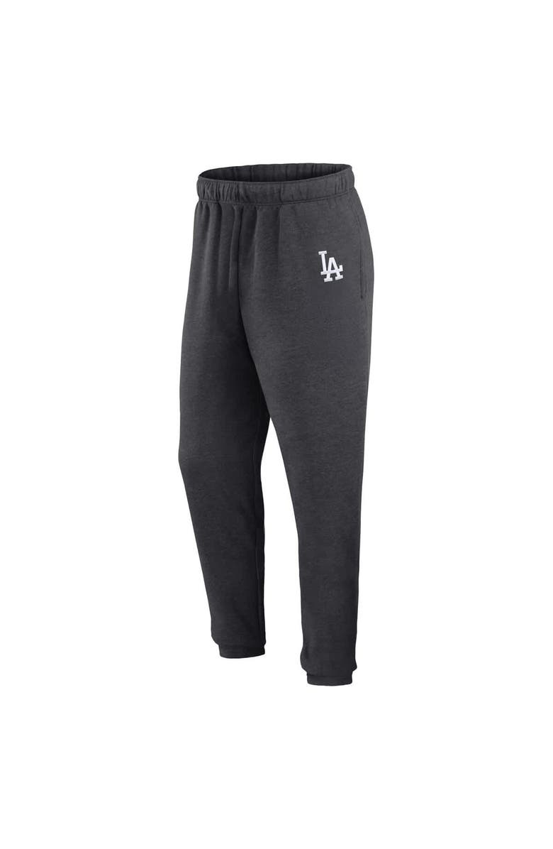 FANATICS Men's Fanatics Heather Charcoal Los Angeles Dodgers Fleece Jogger Pants, Alternate, color,