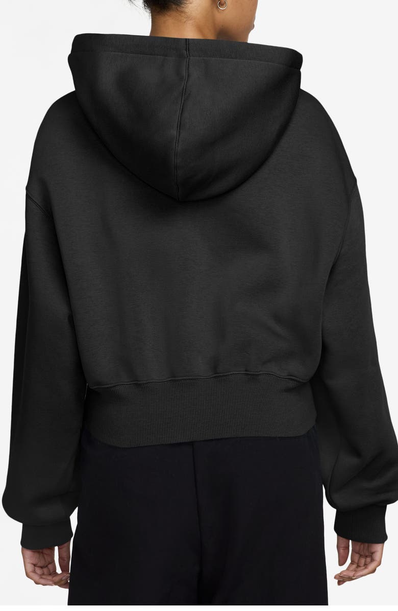 Nike Sportswear Phoenix Fleece Crop Hoodie, Alternate, color, Black/ Sail