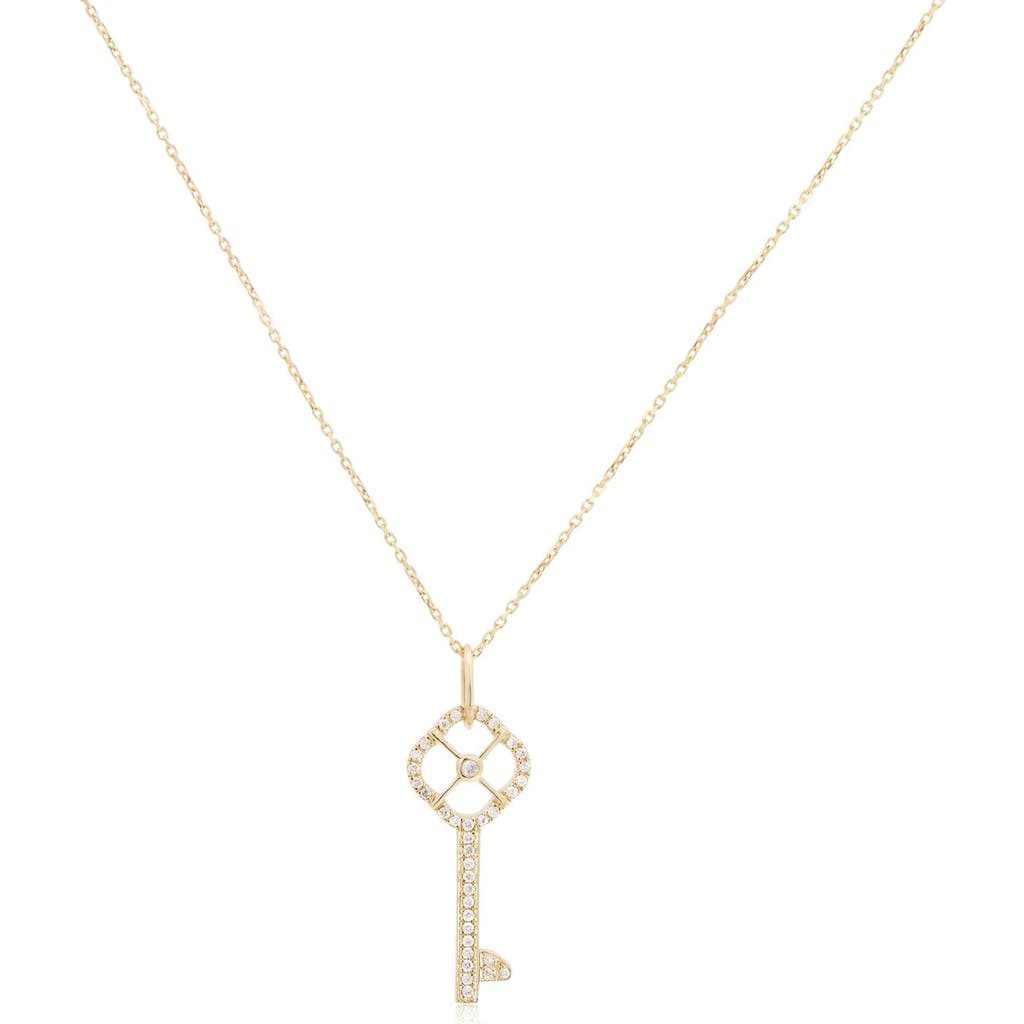 The Lovery Fine Jewelry Diamond Key Necklace In Gold