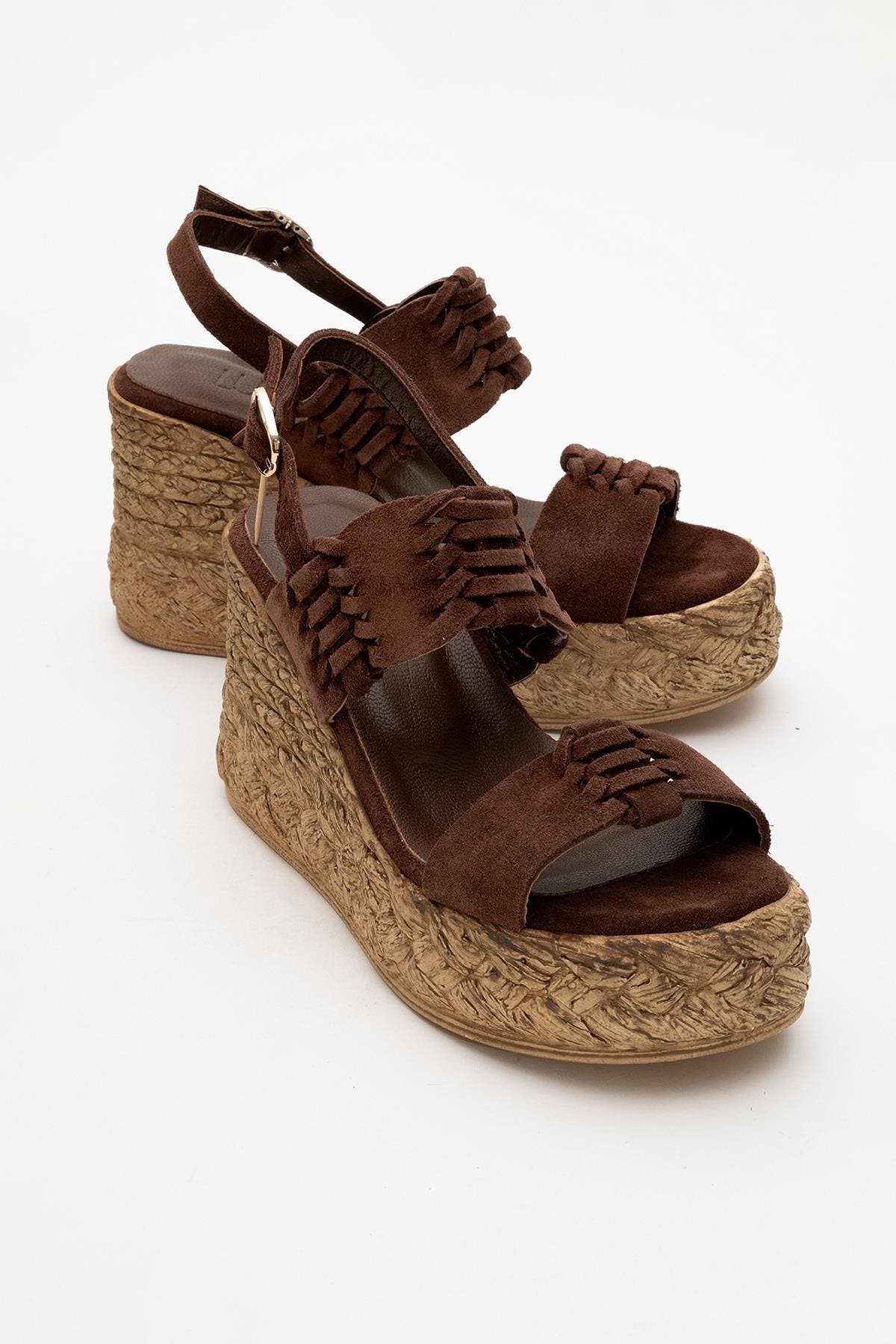 Olien Suede Leather Platform Espadrilles, Alternate, color, Brown Suede Leather