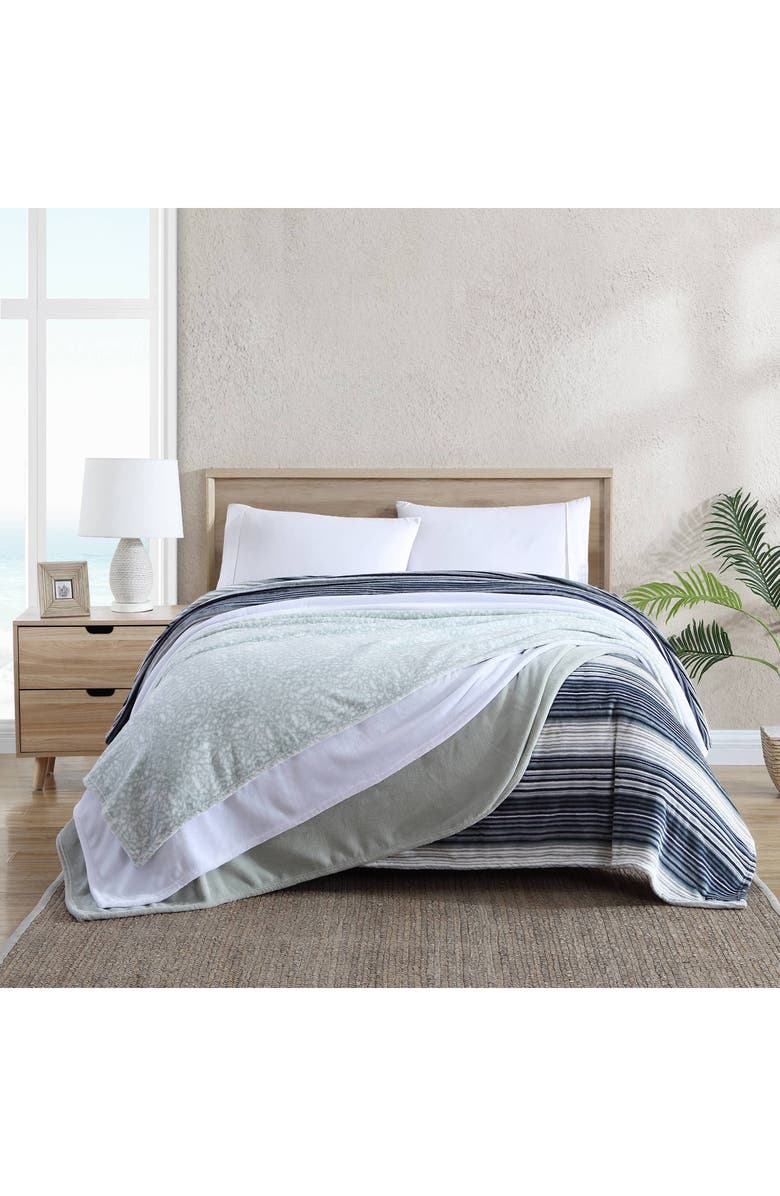 Tommy Bahama Ultra Soft Plush Throw Blanket, Alternate, color, White