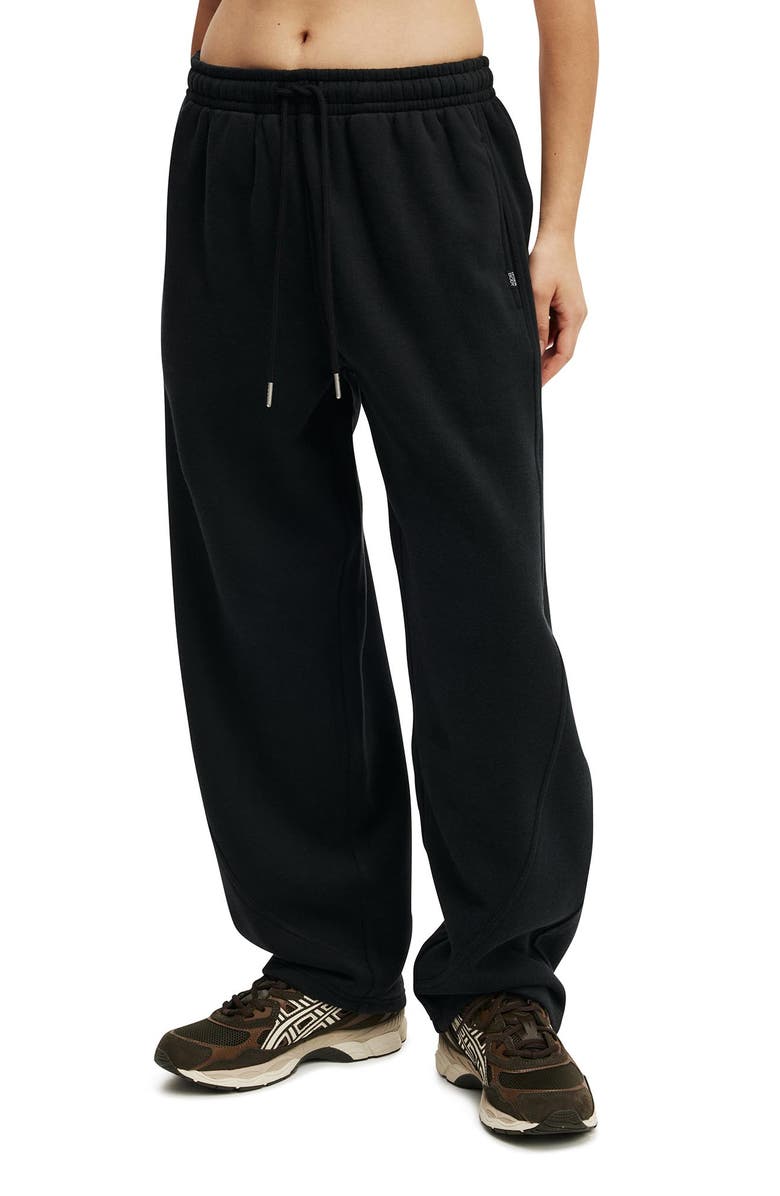 COTTON ON BODY Women's Active Plush Essential Barrel Sweatpant, Alternate, color, Black