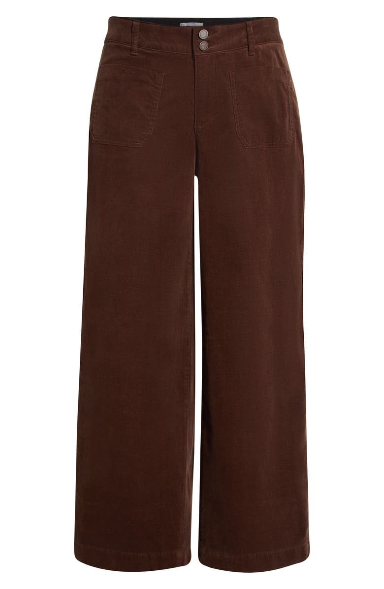 Wit & Wisdom Emma 'Ab'Solution Patch Pocket High Waist Wide Leg Corduroy Pants, Alternate, color, Cold Brew
