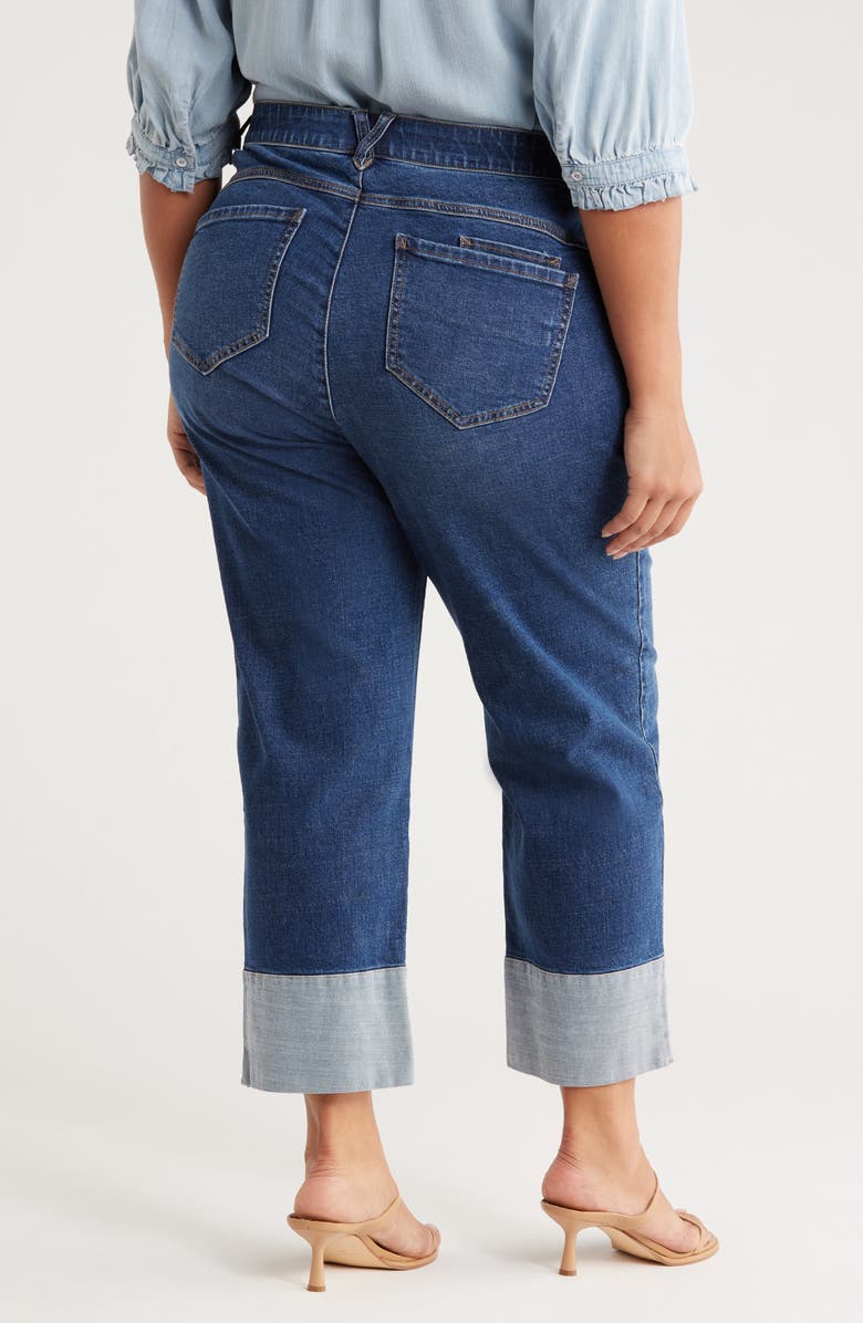 Democracy Reverse Cuff Boyfriend Jeans, Alternate, color, Blue