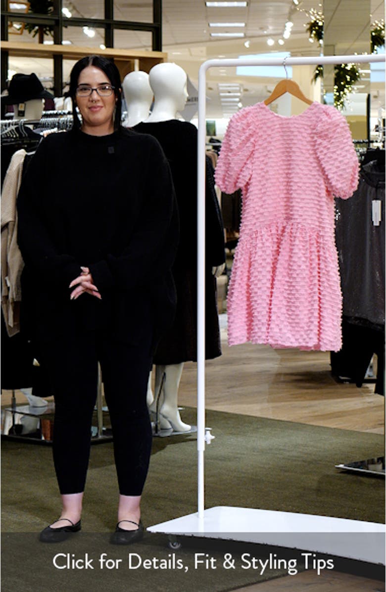 Check Puff Sleeve Babydoll Minidress, sales video thumbnail