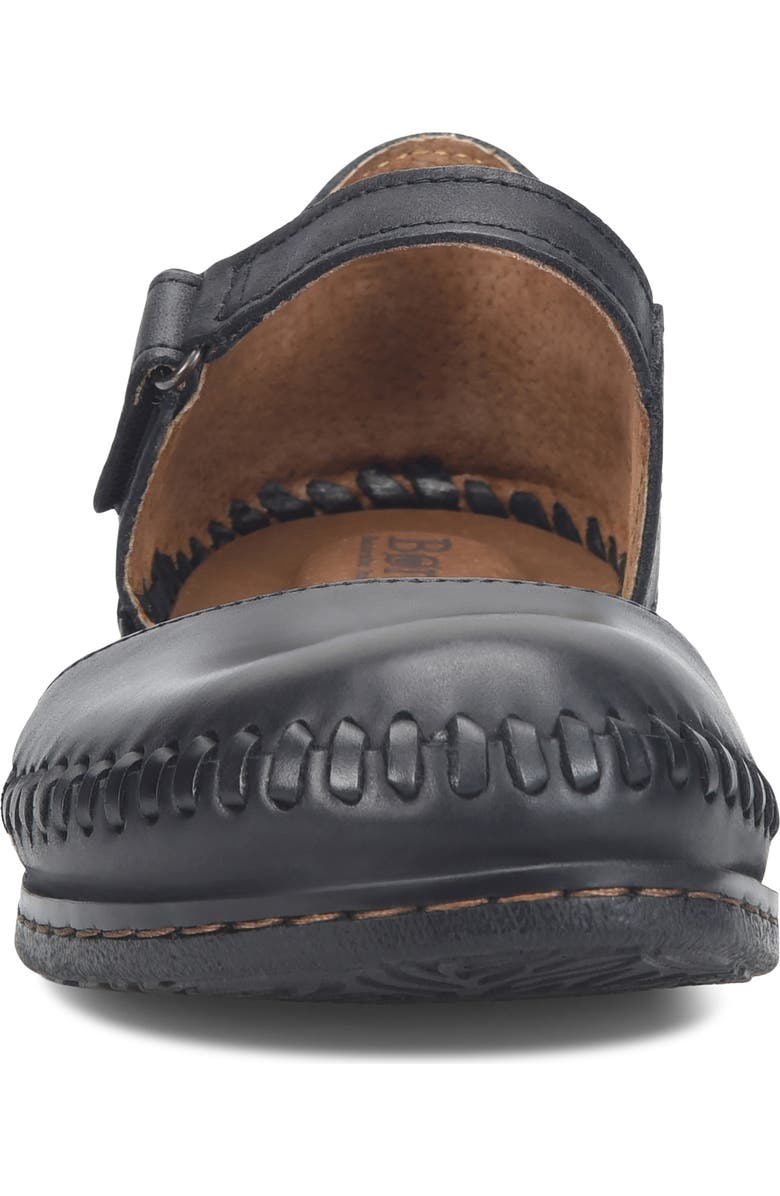 Børn Ela Ankle Strap Flat, Alternate, color, Black Leather