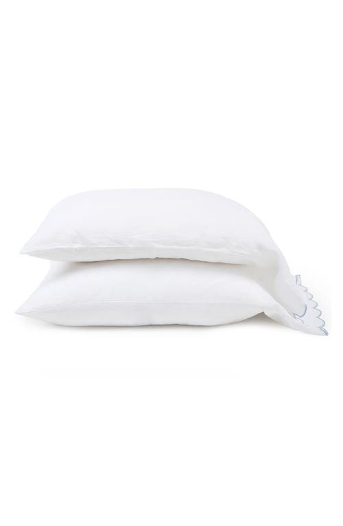 Pom Pom At Home Kelly Set Of 2 Linen Pillowcases In White