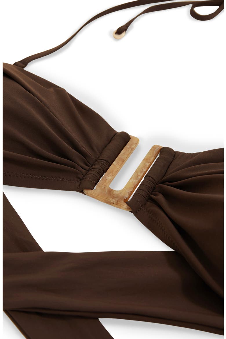 Carina Bandeau Bikini Top, Alternate, color, CHOCOLATE