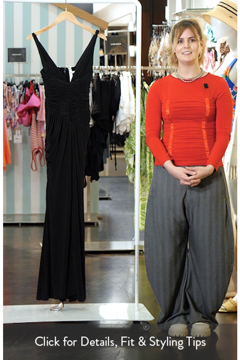 Tabitha Liquid Soft Jersey Plunge Neck Gown video