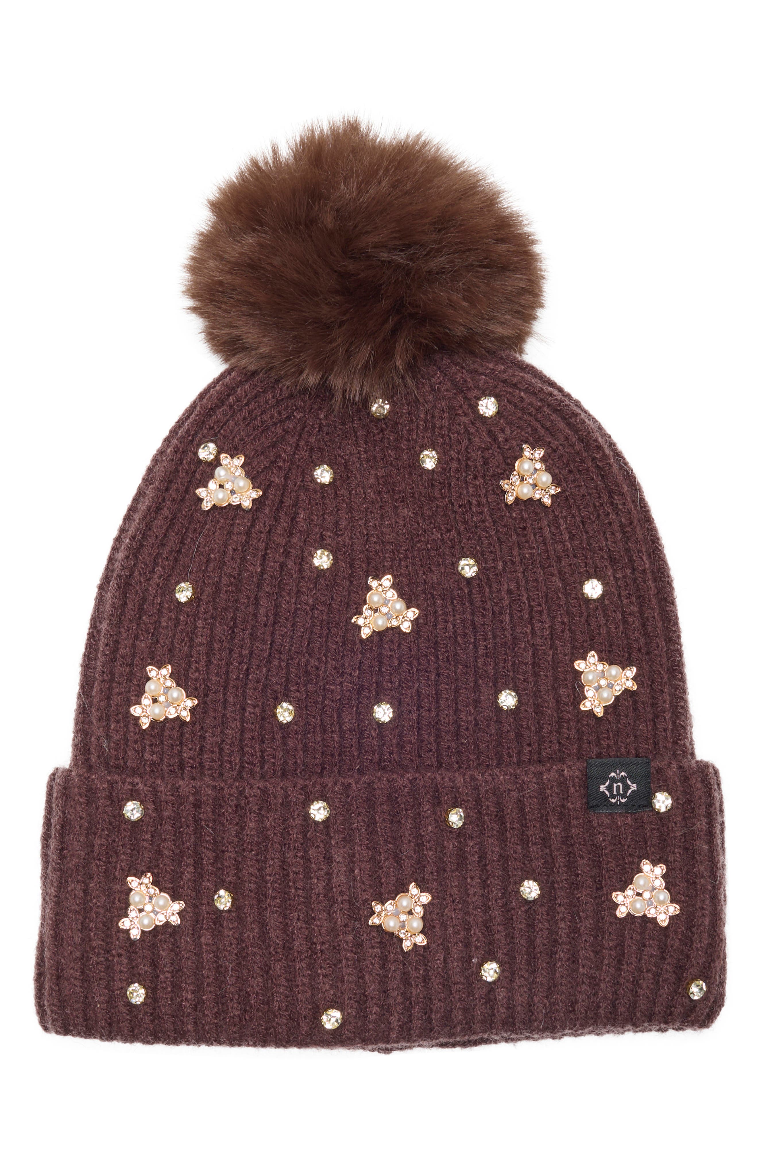 Mixed Metallic Pom Beanie