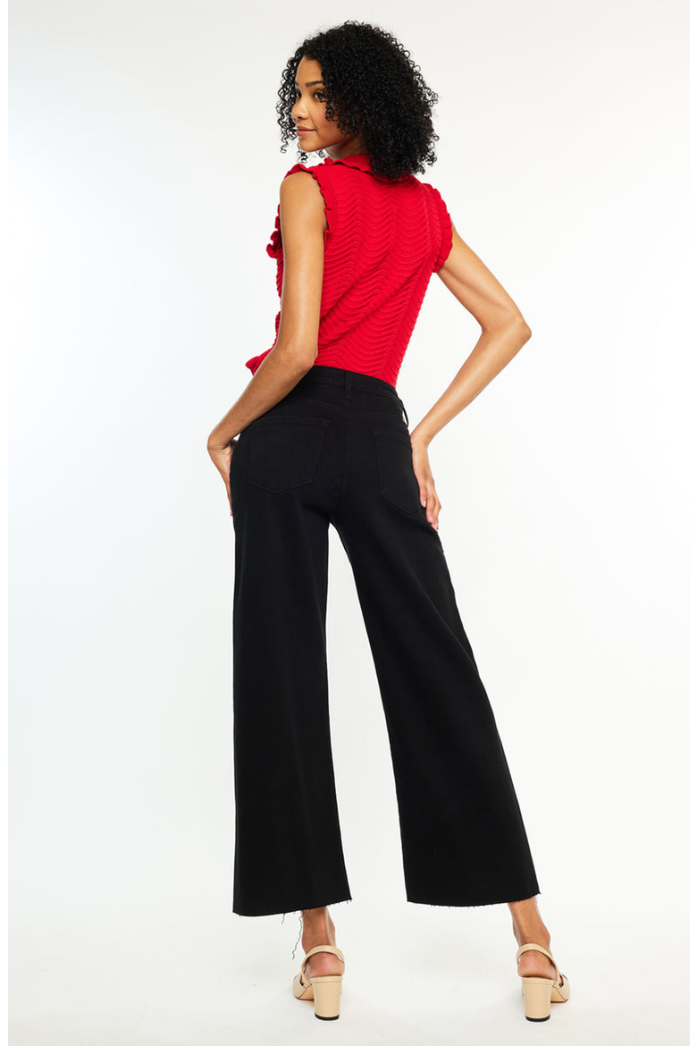 Dianella High Rise Crop Wide Leg Jeans, Alternate, color, Black