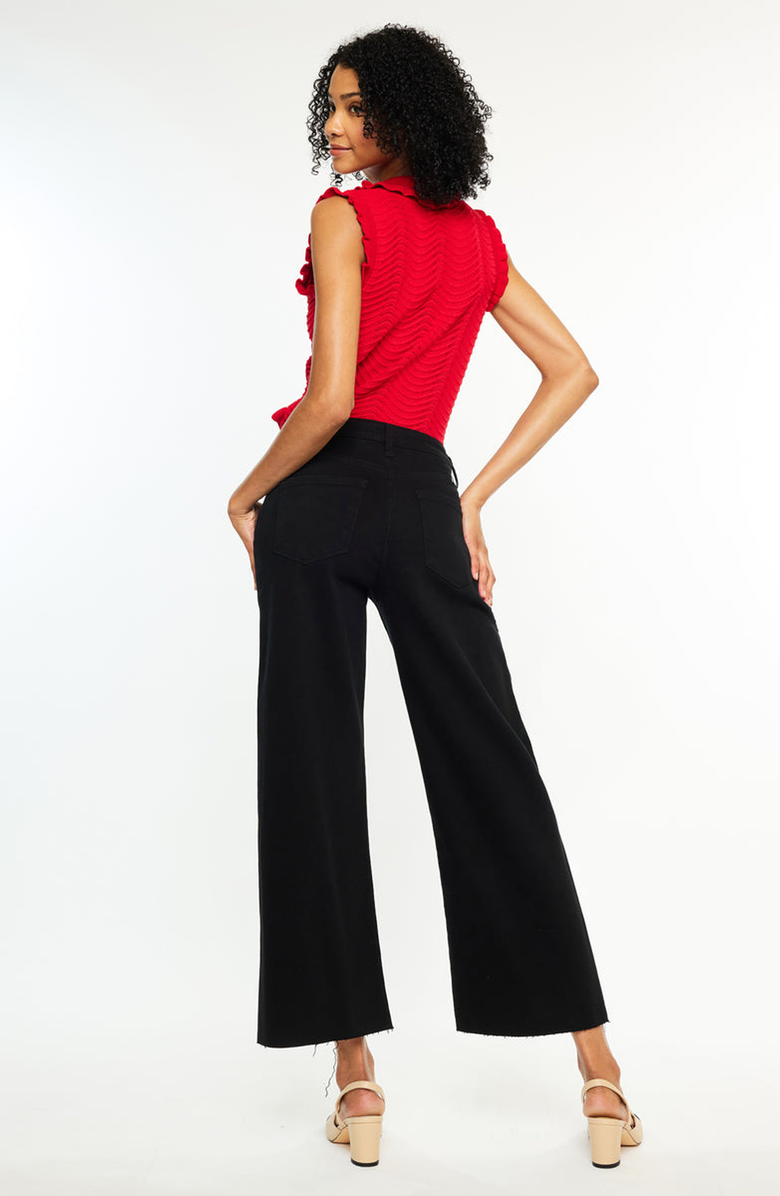 KanCan Dianella High Rise Crop Wide Leg Jeans, Alternate, color, Black