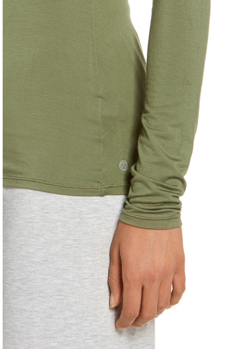 Ruched Back Long Sleeve Top, Alternate, color, OLIVE BRANCH