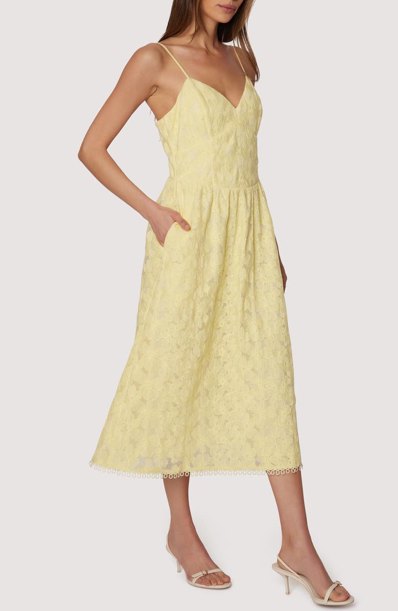 Lost + Wander Sunset in Sicily Midi Sundress, Alternate, color, Yellow
