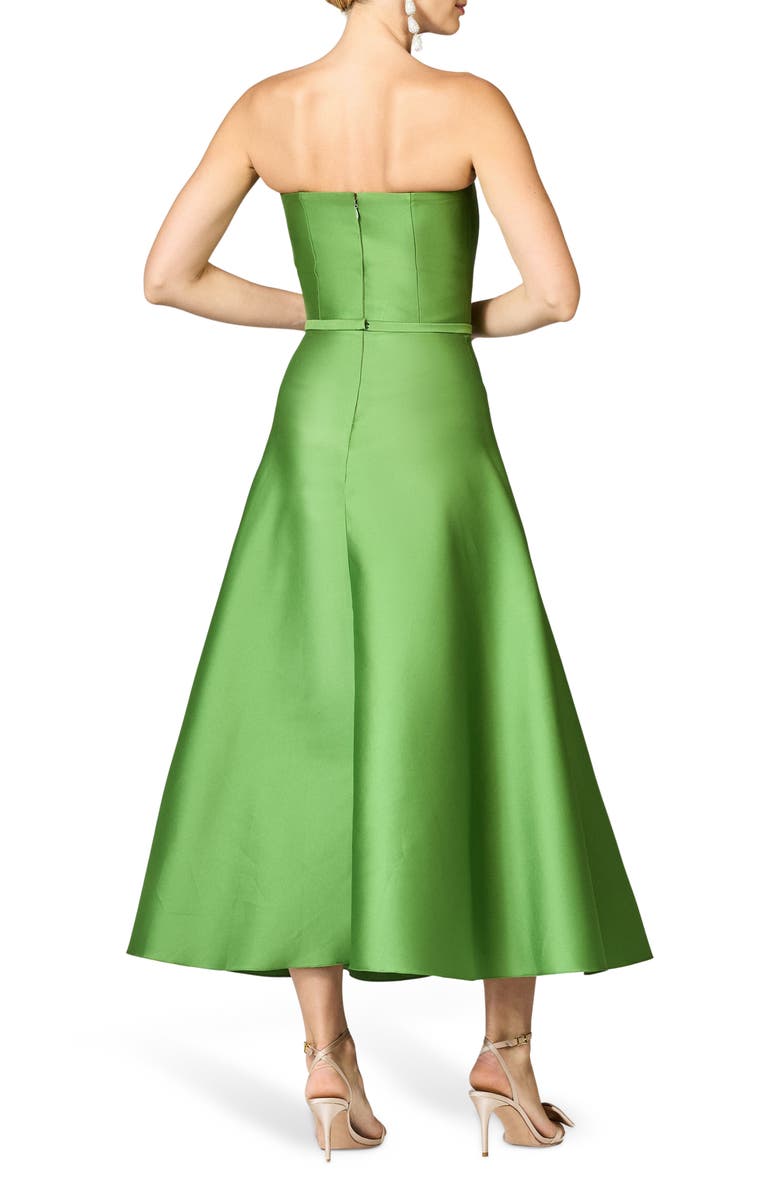 Sachin & Babi Darian Strapless Satin A-Line Gown, Alternate, color, Green Garnet
