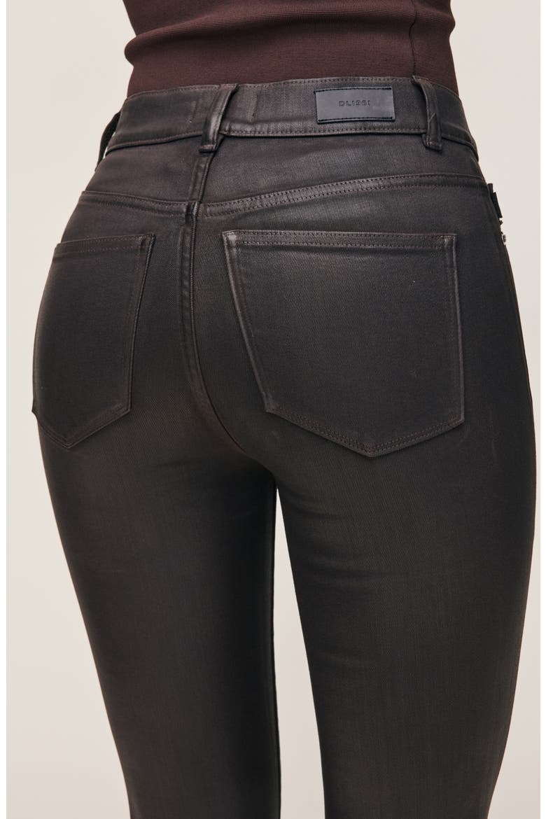 Bridget Boot Instasculpt™ Coated High Rise Crop Jeans, Alternate, color, CHOCOLATE COATED