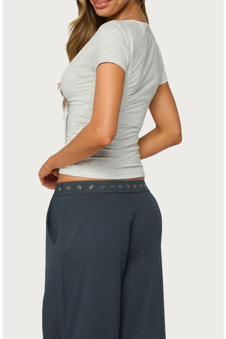 Malka Tie Front Two Piece Top, Alternate, color, LIGHT-GRAY-MELANGE