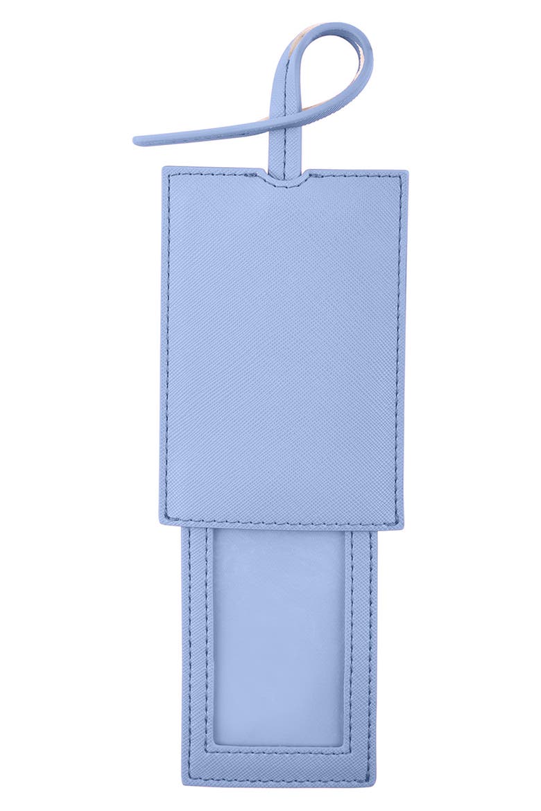 Textured Faux Leather Luggage Tag, Alternate, color, PERIWINKLE