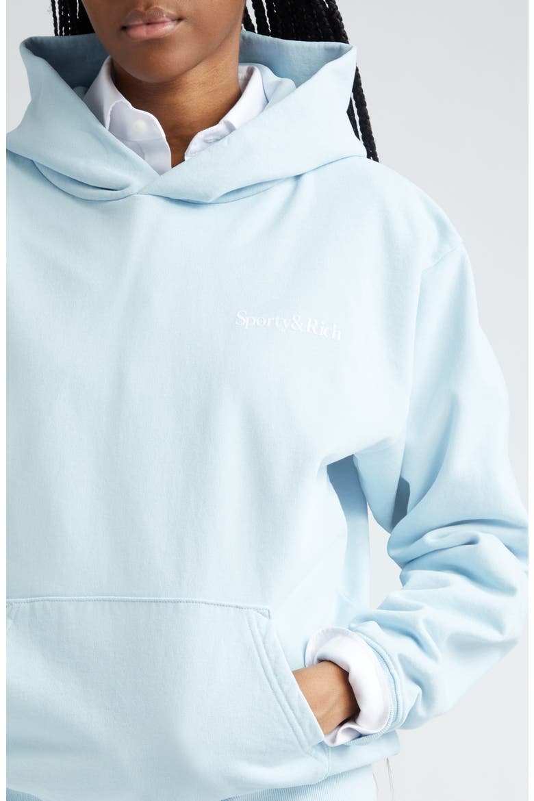 Eat More Veggies Cotton Graphic Hoodie, Alternate, color, BABY BLUE
