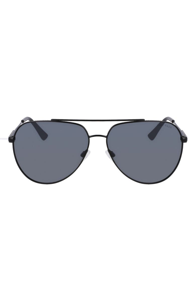 Cole Haan 60mm Polarized Aviator Sunglasses, Main, color, 