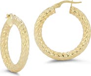 Ember Fine Jewelry 14K Gold Diamond Cut Hoop Earrings