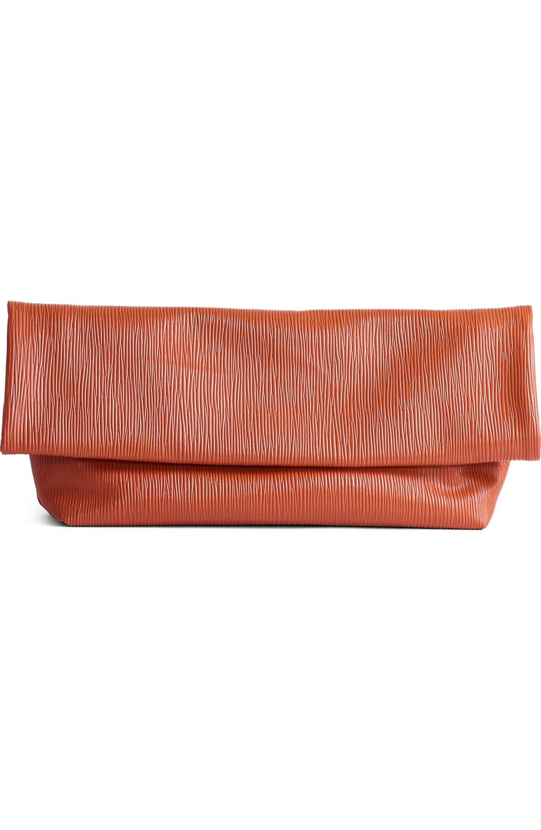 Topshop George Faux Leather Clutch, Main, color,