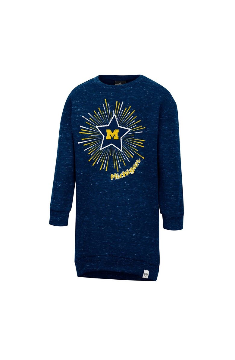 COLOSSEUM Girls Toddler Colosseum Navy Michigan Wolverines Cindy Lou Sweatshirt Dress, Main, color, 