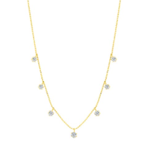 Medium Floating Diamond Necklace in Yellow