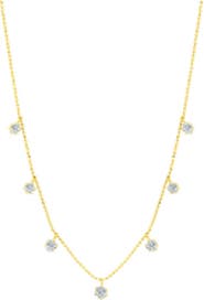 Graziela Medium Floating Diamond Necklace in Yellow