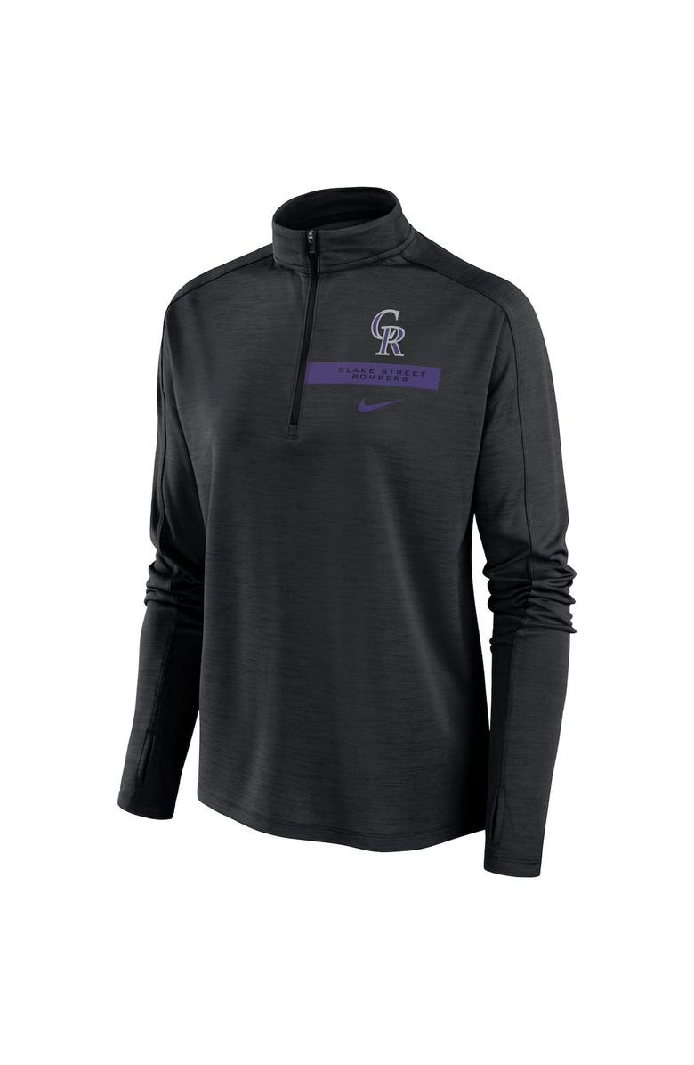 Nike Women's Nike Black Colorado Rockies Primetime Raglan Quarter-Zip Top, Alternate, color, Black
