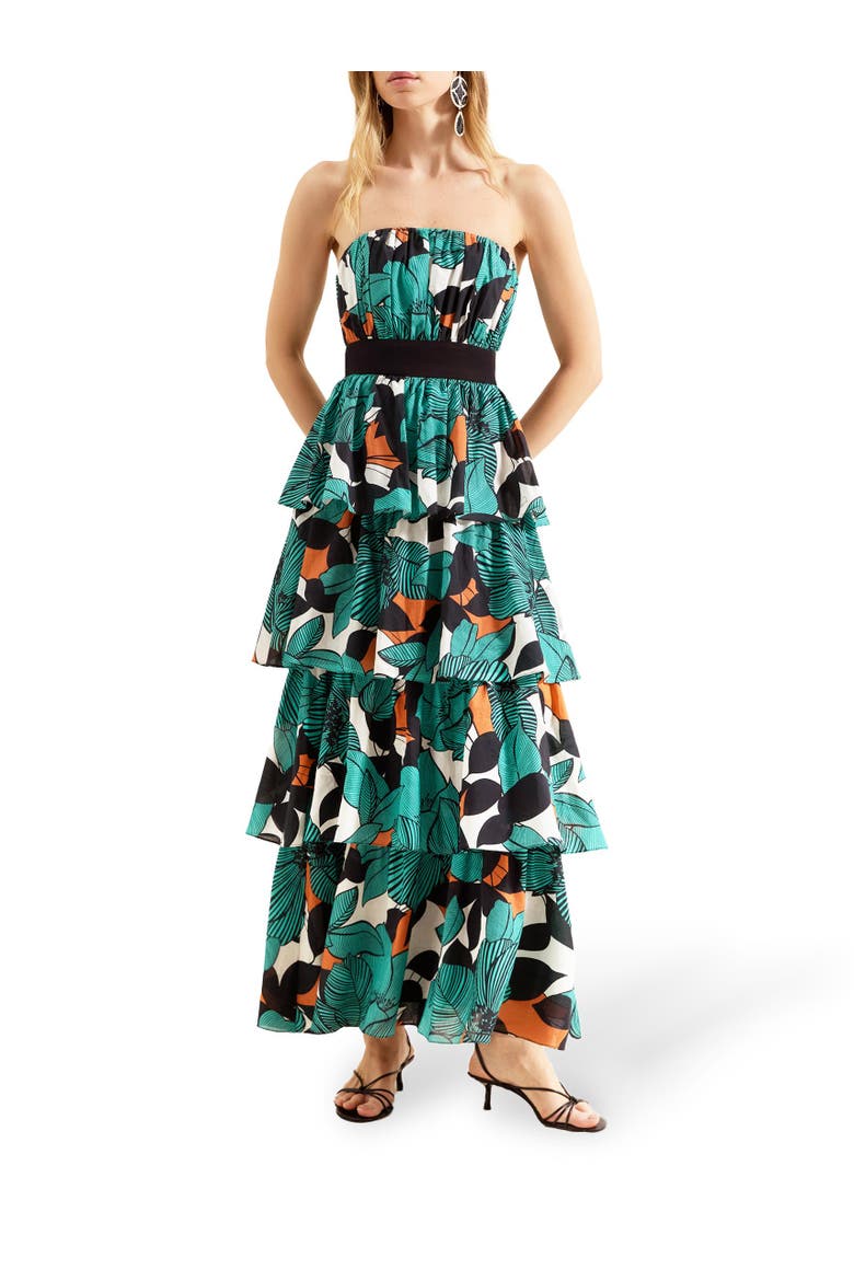 Claudia Print Tiered Dress, Alternate, color, Multi