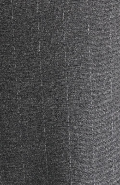 Mango Chalk Stripe Straight Leg Pants In Gray