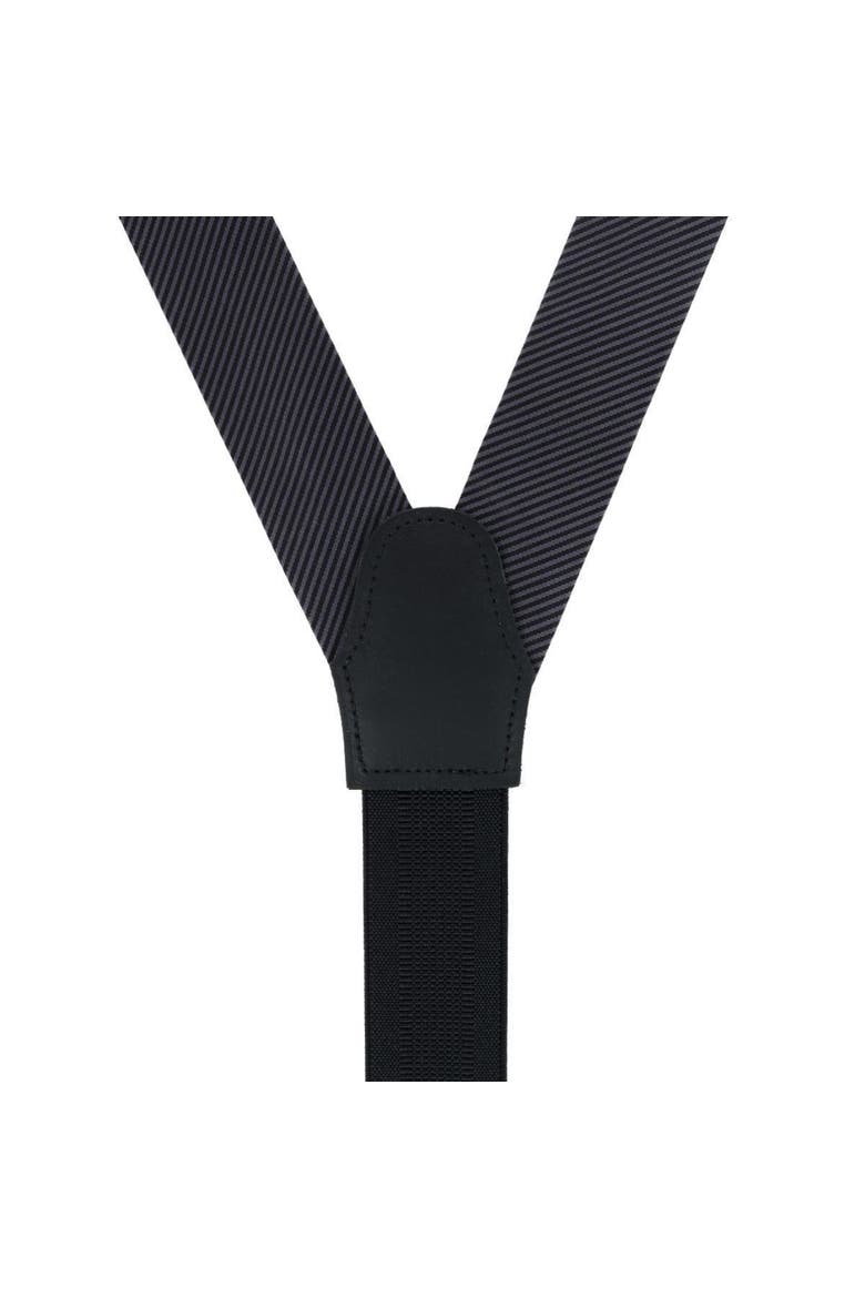 Leyton Diagonal Lined Tone on Tone Silk Formal Suspenders, Alternate, color, Graphite