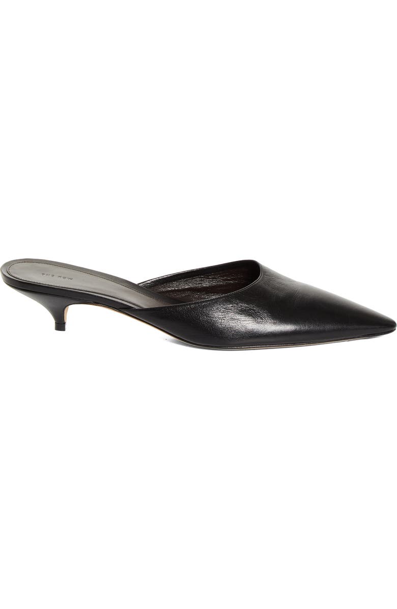 The Row Liiisa Pointed Toe Kitten Heel Mule, Alternate, color, Black