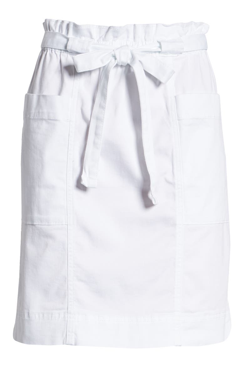 Tie Waist Utility Skirt, Alternate, color, WHITE