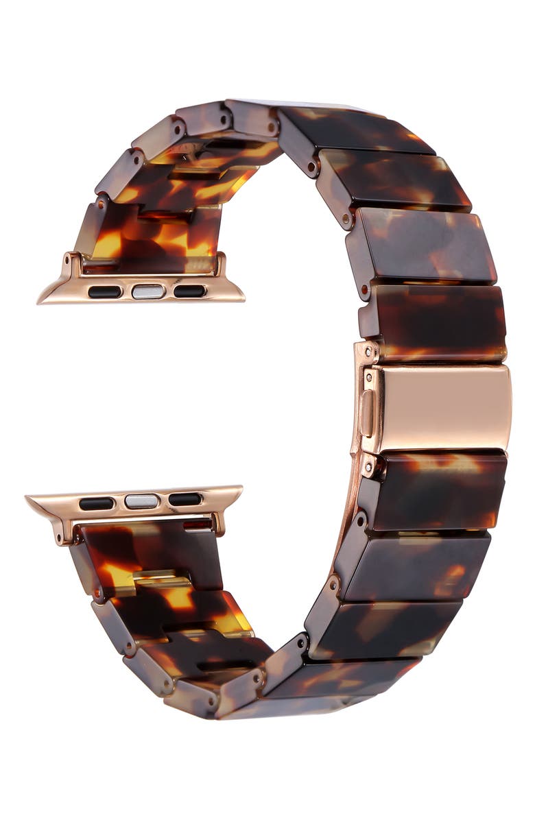 The Posh Tech Resin Link Apple Watch<sup>®</sup> Watchband, Alternate, color, Tortoise