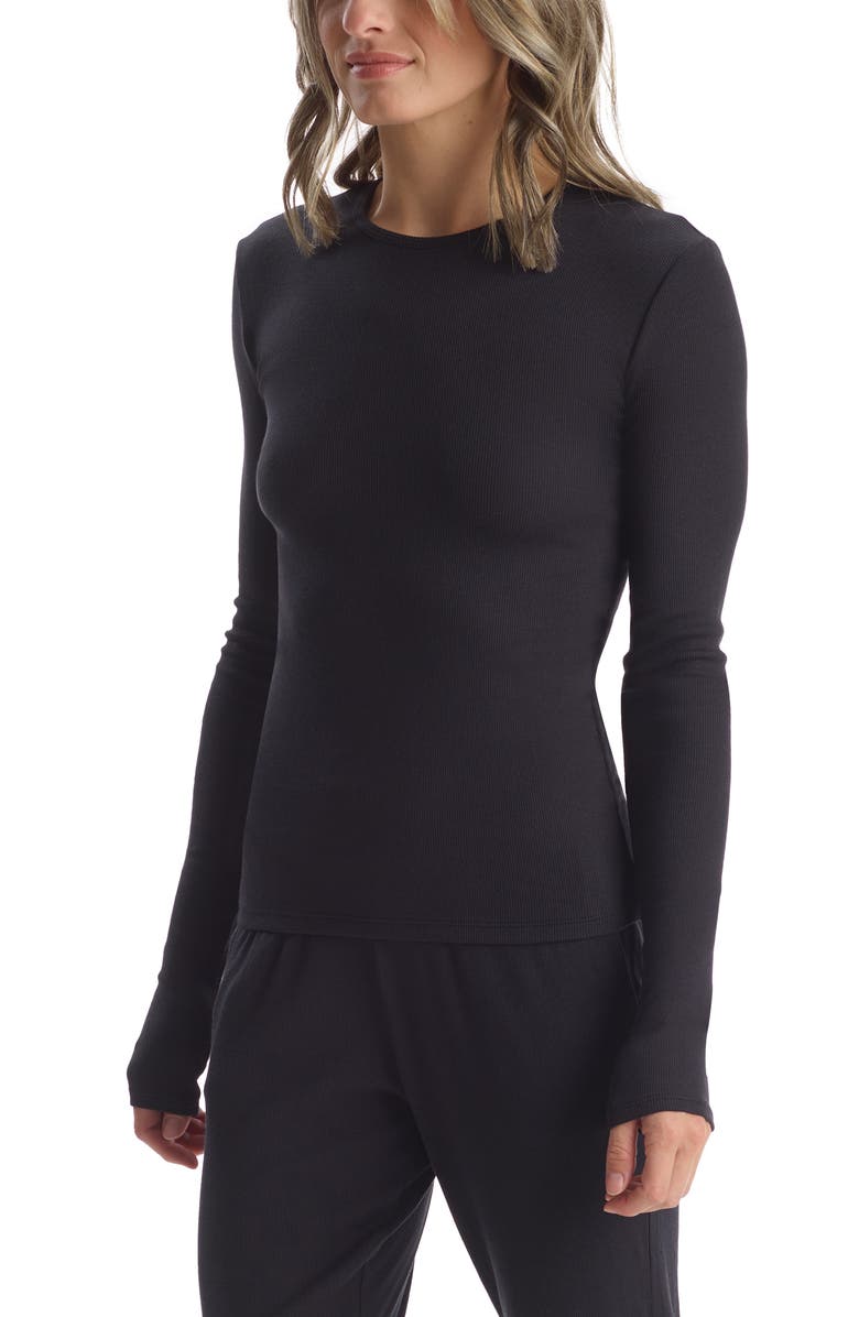 Commando Luxury Ribbed Long Sleeve T-Shirt, Main, color, 