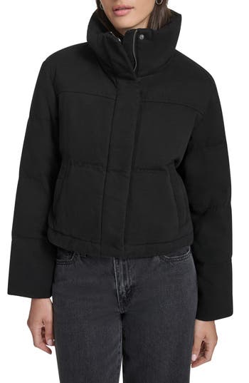 Levi's Quilted Cotton Puffer Jacket In Black
