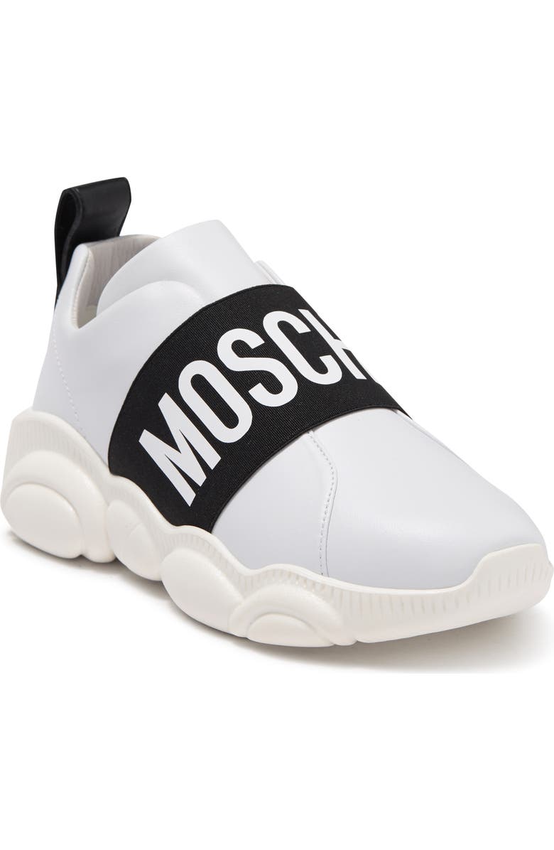 Moschino Brand Logo Tape Sneaker, Main, color,